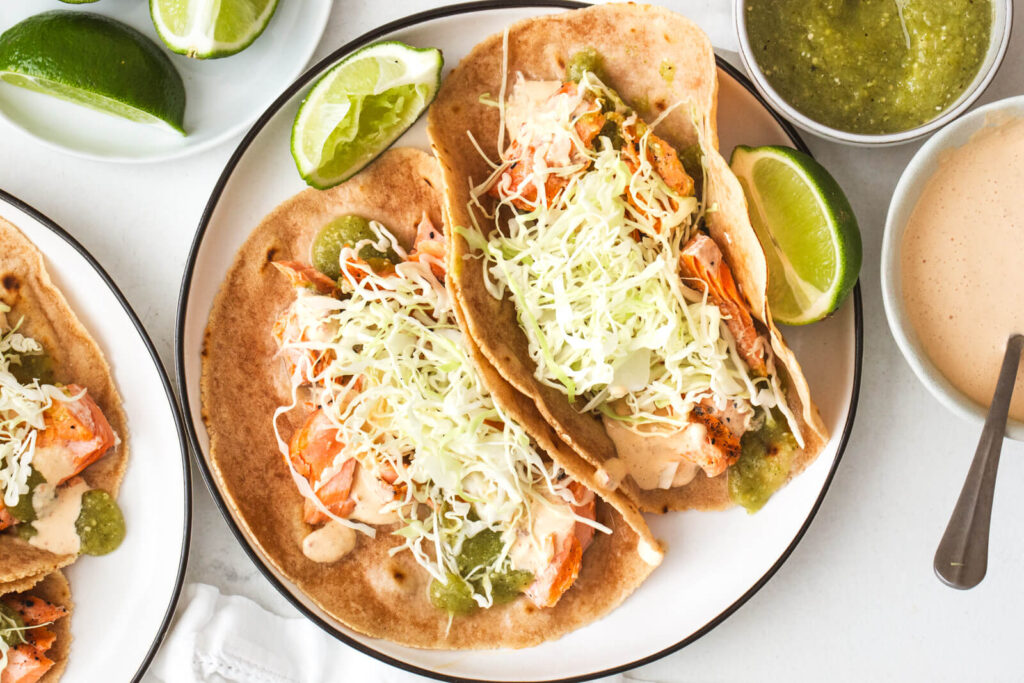 Best Ever Salmon Tacos - Downshiftology