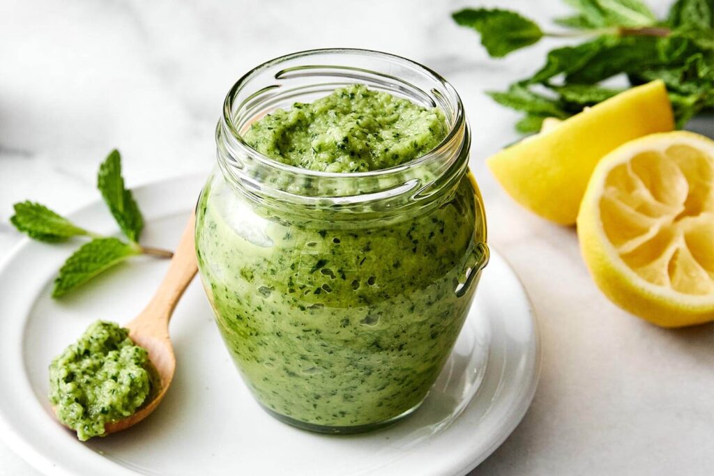 Easy Mint Apple Sauce | Downshiftology