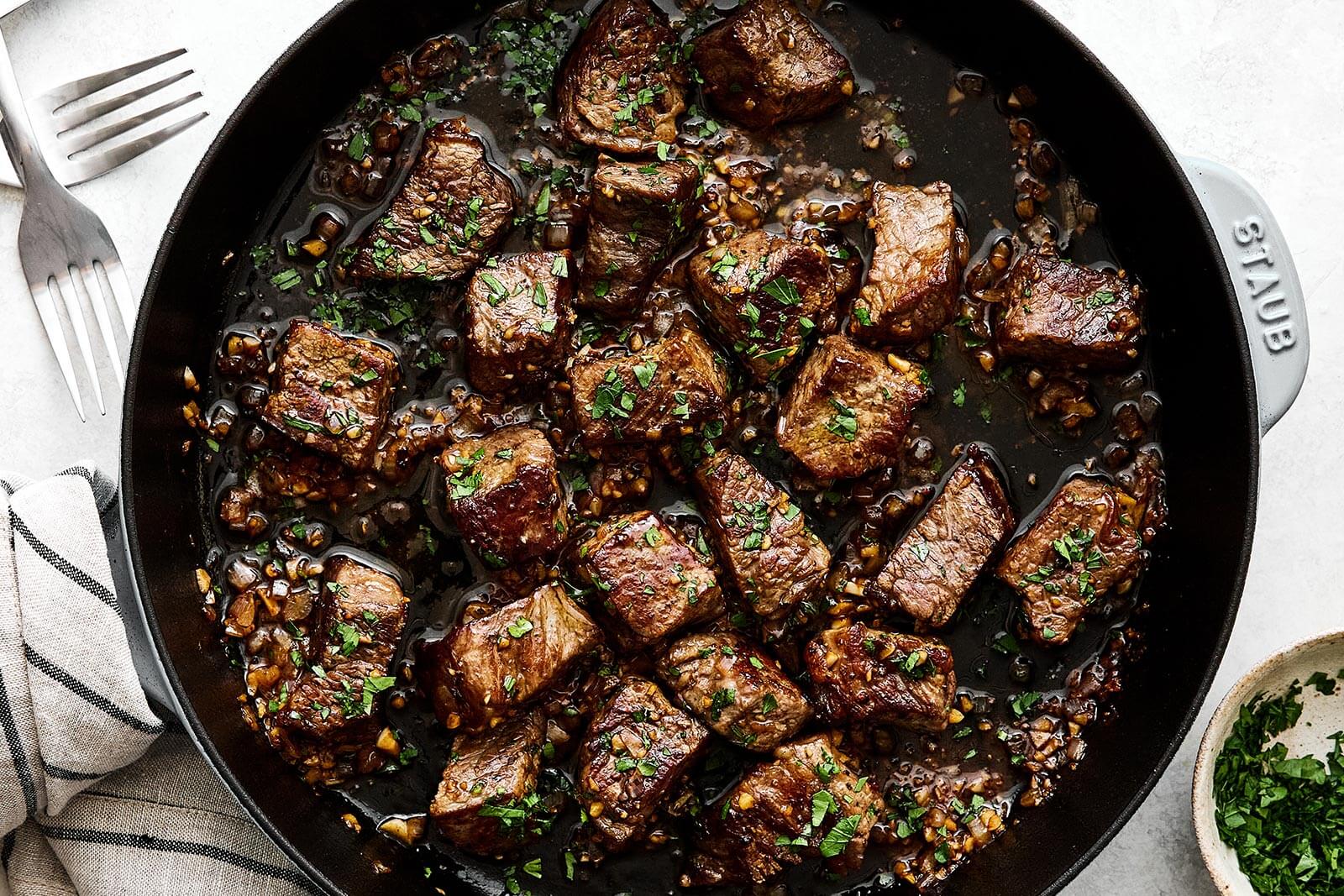 Garlic Butter Steak Bites - Downshiftology