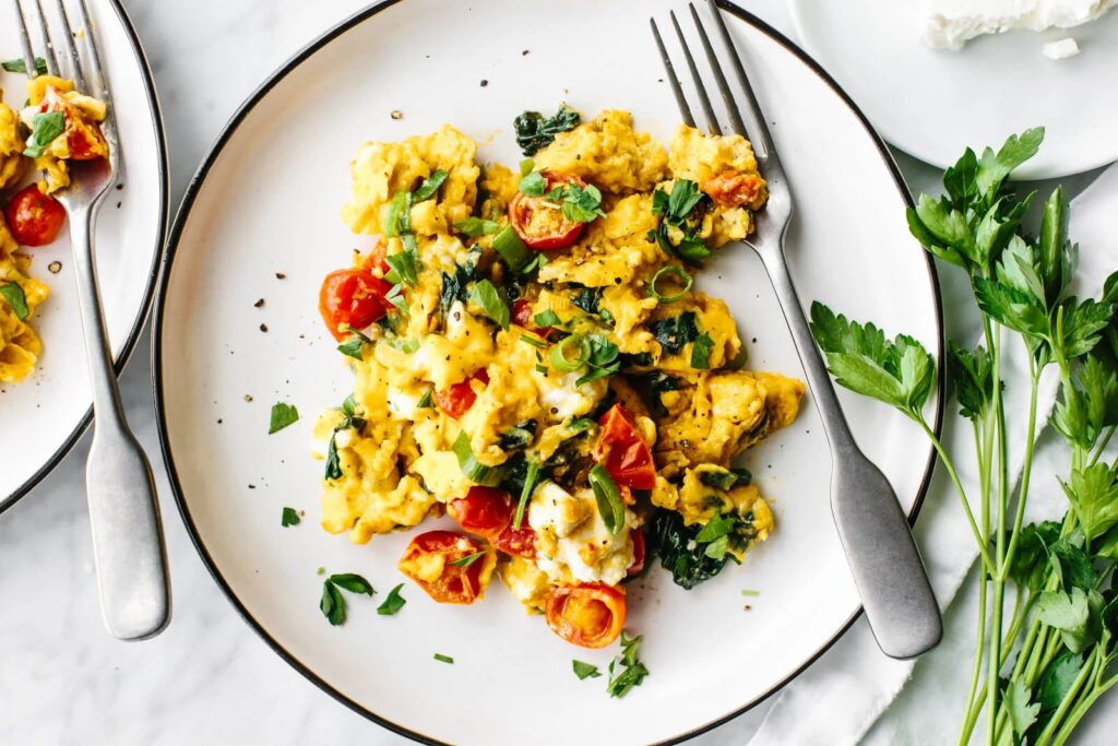 Greek Scrambled Eggs - Downshiftology
