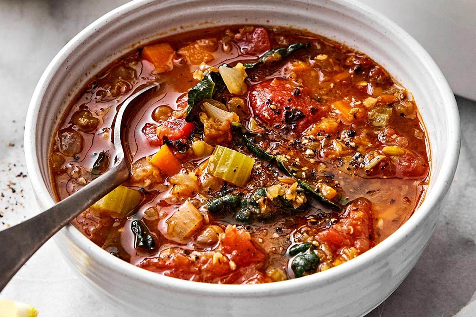 Mediterranean Lentil Soup - Downshiftology