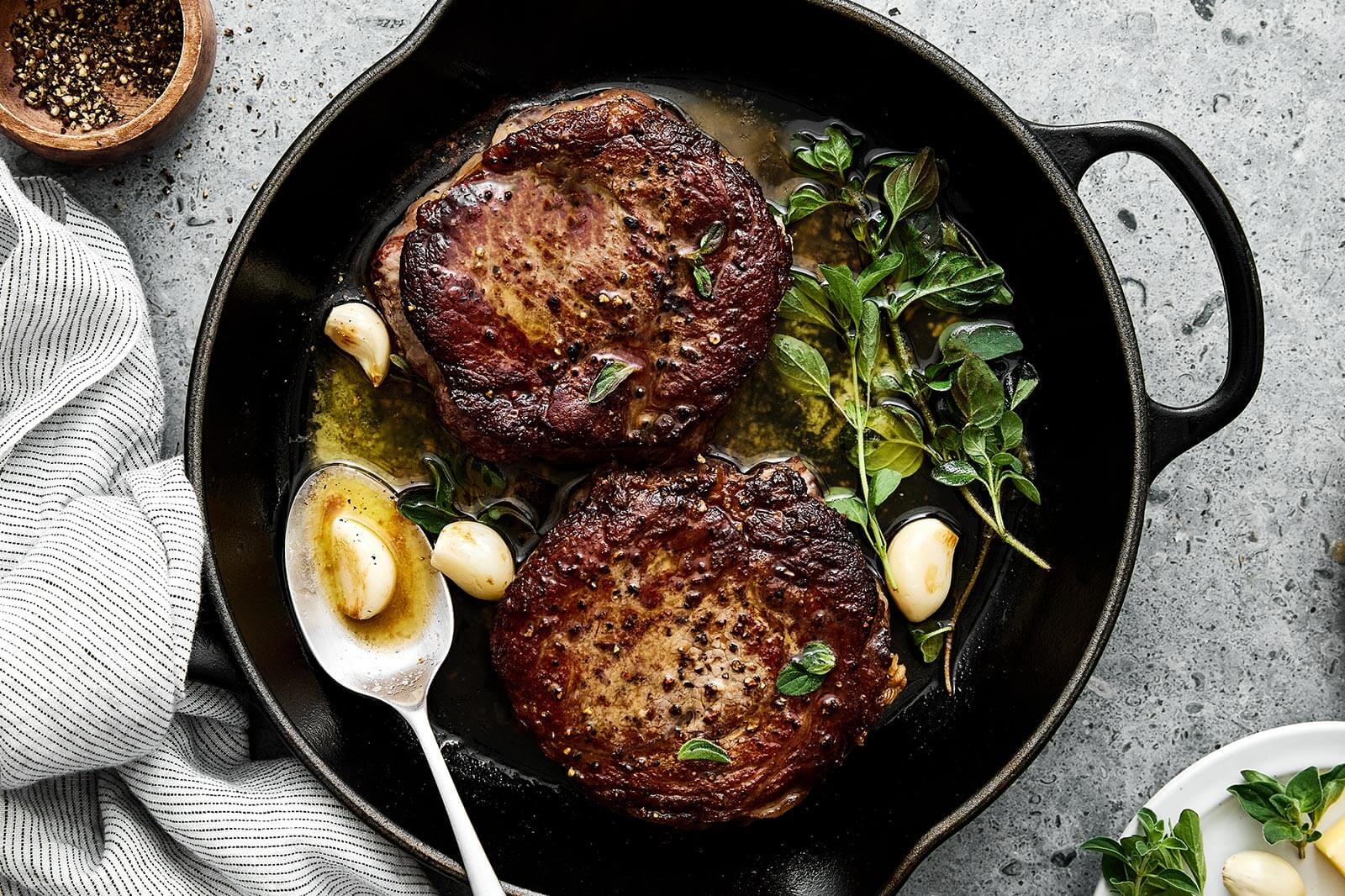 Pan Seared Ribeye Steak - Downshiftology