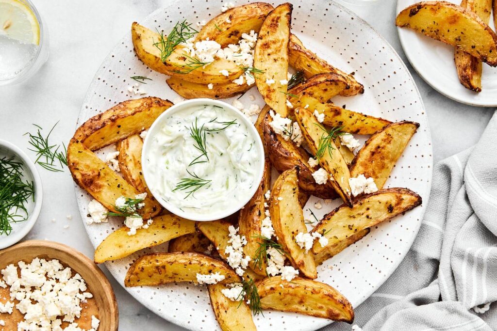 Roasted Greek Potato Wedges (Greek Fries)