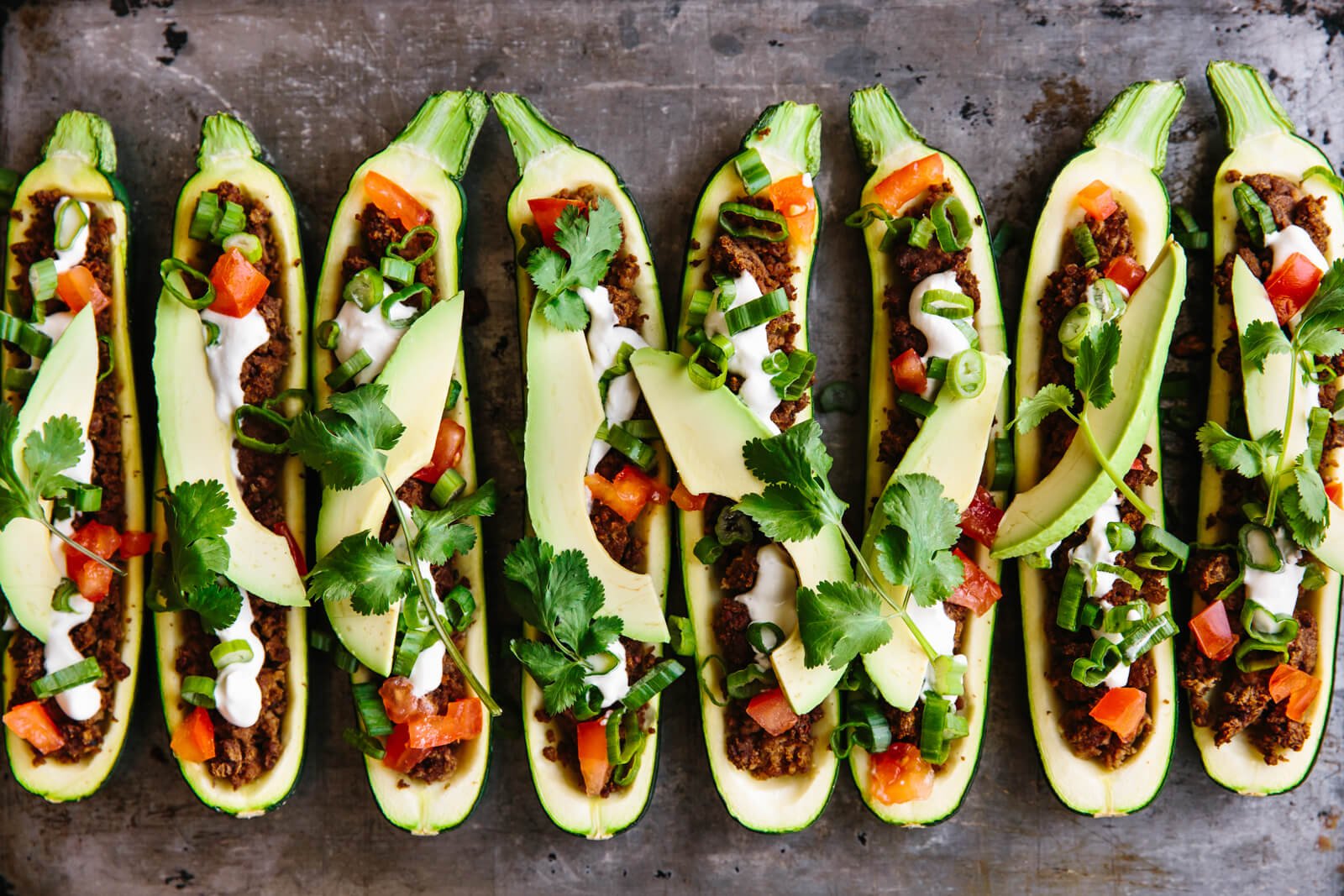 Taco Stuffed Zucchini Boats - Downshiftology