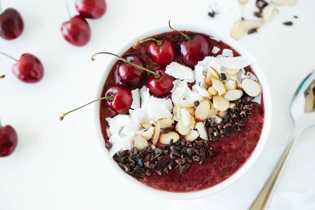 dark cherry smoothie bowl