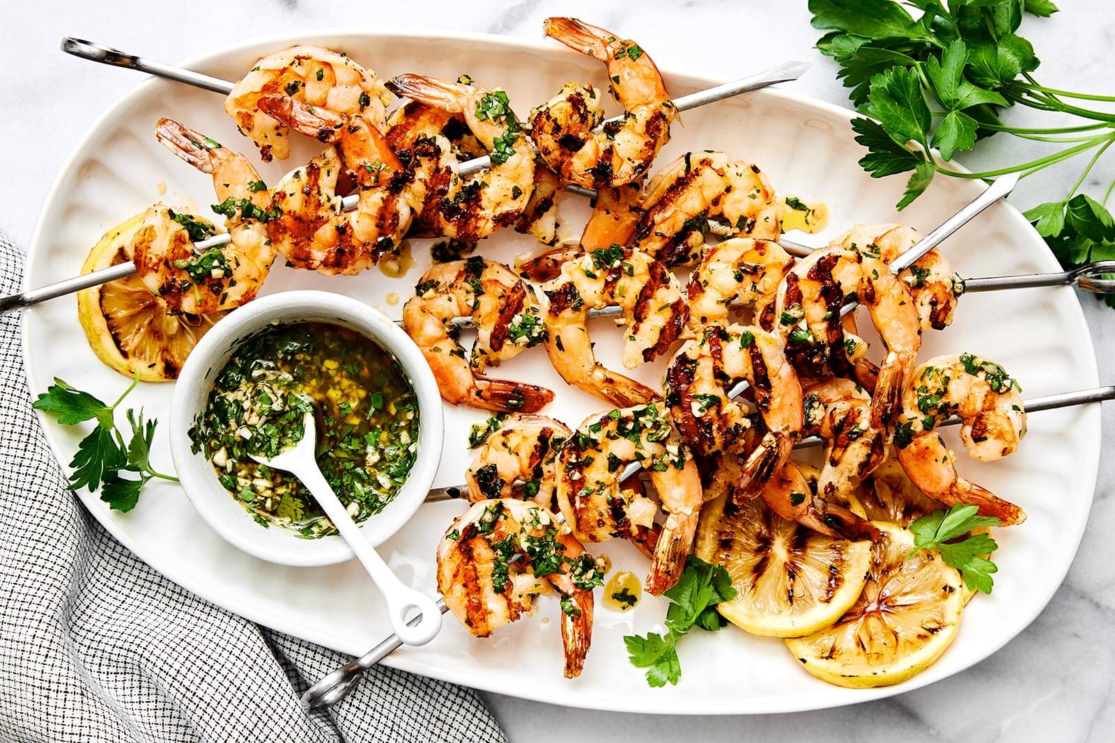 Garlic Grilled Shrimp - Downshiftology