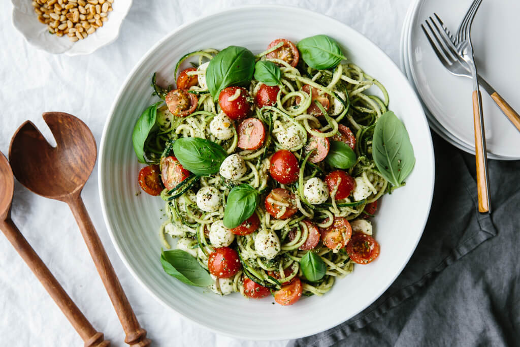 Zucchini Noodle Caprese | Downshiftology